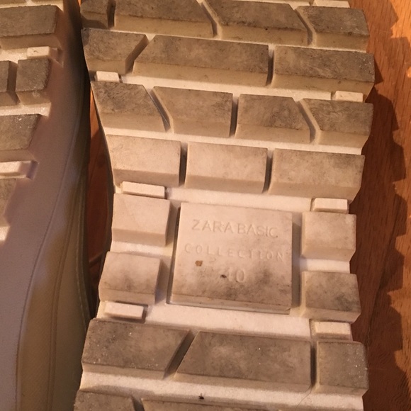 Zara white leather chunk sneakers - Picture 3 of 5